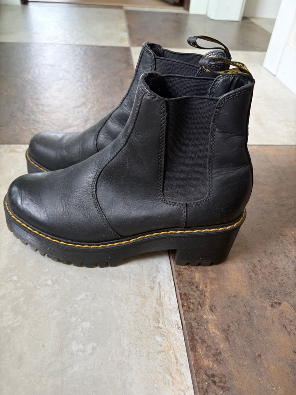 Dr. Martens Black Leather Platform Chelsea Boot - Women's Ankle Boot